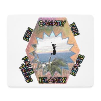Les îles Canaries avec leur propre touche - plaisir ensoleillé sur la plage - Tapis de souris (format paysage) - blanc - Devant