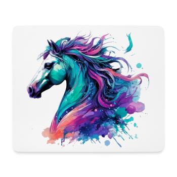 Cheval - Tapis de souris (format paysage) - blanc - Devant