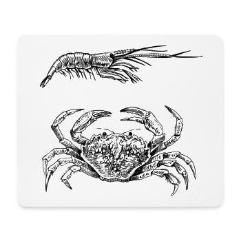 Krabbe & Shrimps - Schalentierpower - Mousepad (Querformat) - Weiß - Vorne