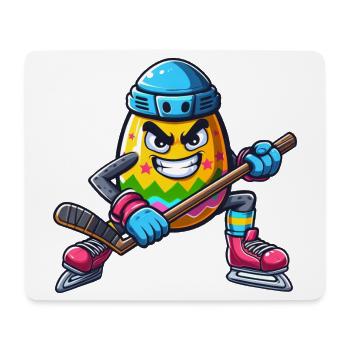 Easter Egg Hockey Design | hockey player - Mouse Pad (horizontal) - white - Front