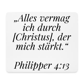 Philipper 4:13 Bibelvers: Alles vermag ich - Mousepad (Querformat) - Weiß - Vorne