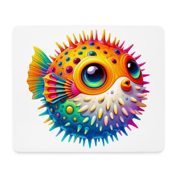Kugelfisch - Mousepad (Querformat) - Weiß - Vorne