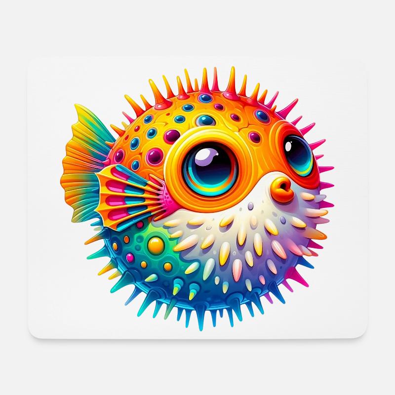 Blowfish - Tapis de souris (format paysage) - blanc