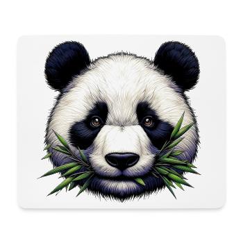 Panda frisst Bambus und Blätter - Mousepad (Querformat) - Weiß - Vorne