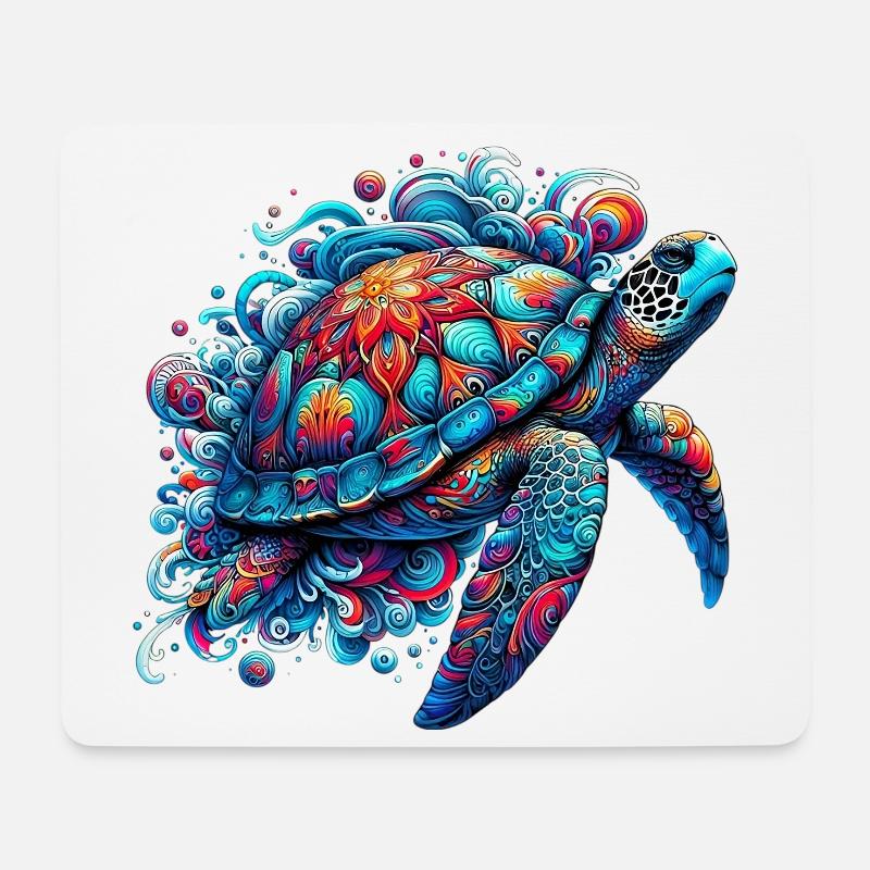Schildkröte - Mousepad (Querformat) - Weiß