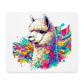 Alpaka - Mousepad (Querformat) - Weiß - Vorne