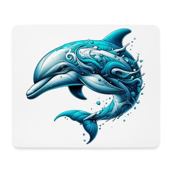 Dauphin - Tapis de souris (format paysage) - blanc - Devant