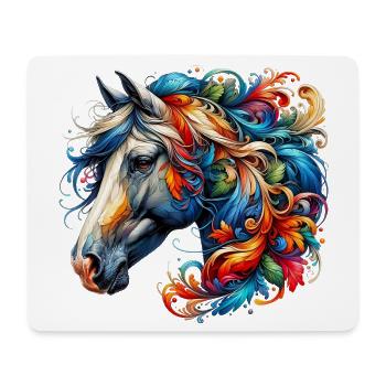 Cheval - Tapis de souris (format paysage) - blanc - Devant