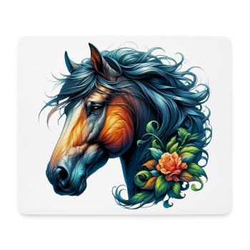 Cheval - Tapis de souris (format paysage) - blanc - Devant