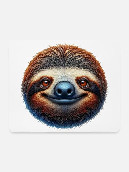 Faultier - Mousepad (Querformat) - Weiß