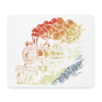 Locomotive à vapeur rétro - Tapis de souris (format paysage) - blanc - Devant