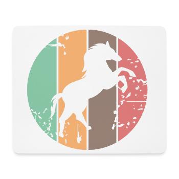 retro Farben Pferd Galopp Tiere Illustration icon - Mousepad (Querformat) - Weiß - Vorne