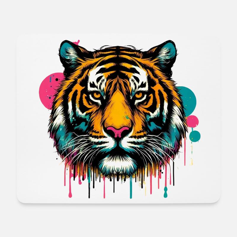 Tiger - Mousepad (Querformat) - Weiß