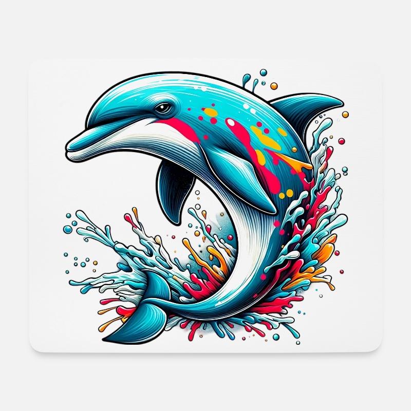 Delfin - Mousepad (Querformat) - Weiß