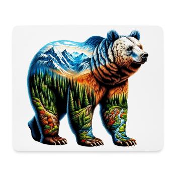Ours - Tapis de souris (format paysage) - blanc - Devant