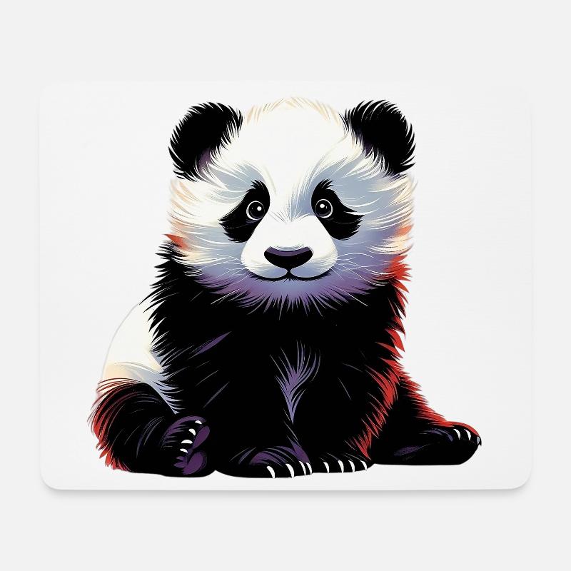 Panda - Mousepad (Querformat) - Weiß