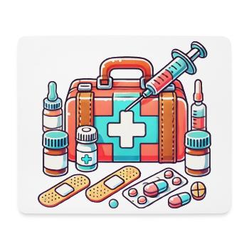 Detailed pharmacy fabric, symbol of safety - Mouse Pad (horizontal) - white - Front