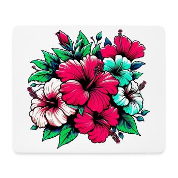 Hibiscus Flowers - Mouse Pad (horizontal) - white - Front