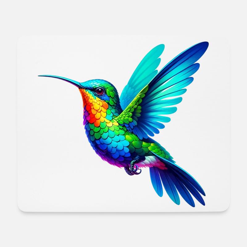 Kolibri - Mousepad (Querformat) - Weiß