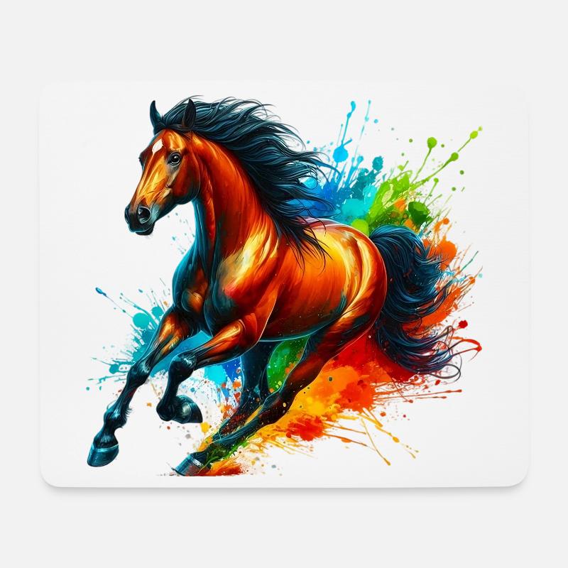 Pferd - Mousepad (Querformat) - Weiß