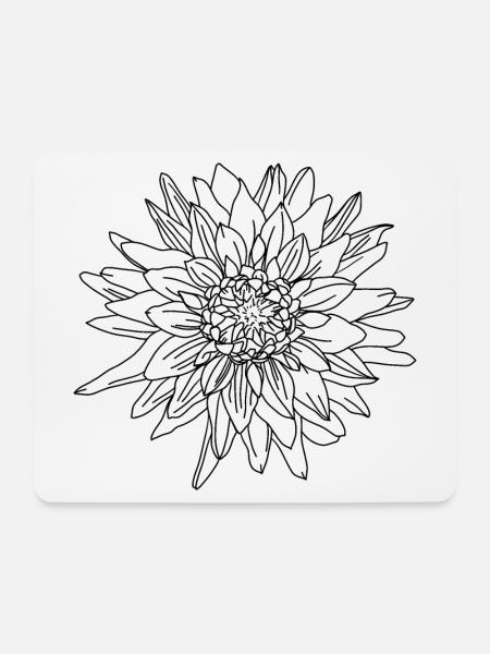 Autumn Flower Dahlia - Mouse Pad (horizontal) - white