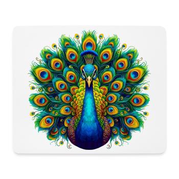 Paon - Tapis de souris (format paysage) - blanc - Devant