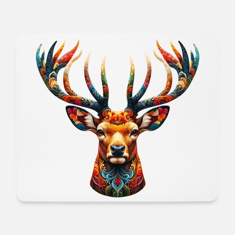 Hirsch - Mousepad (Querformat) - Weiß