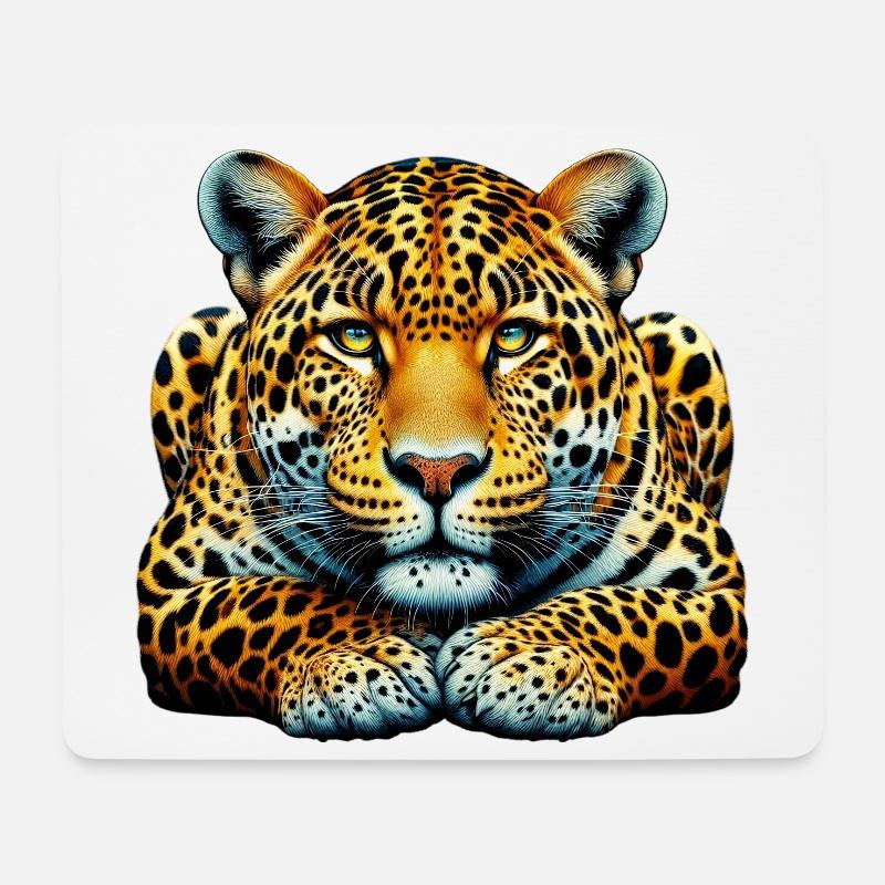 Leopard - Mousepad (Querformat) - Weiß