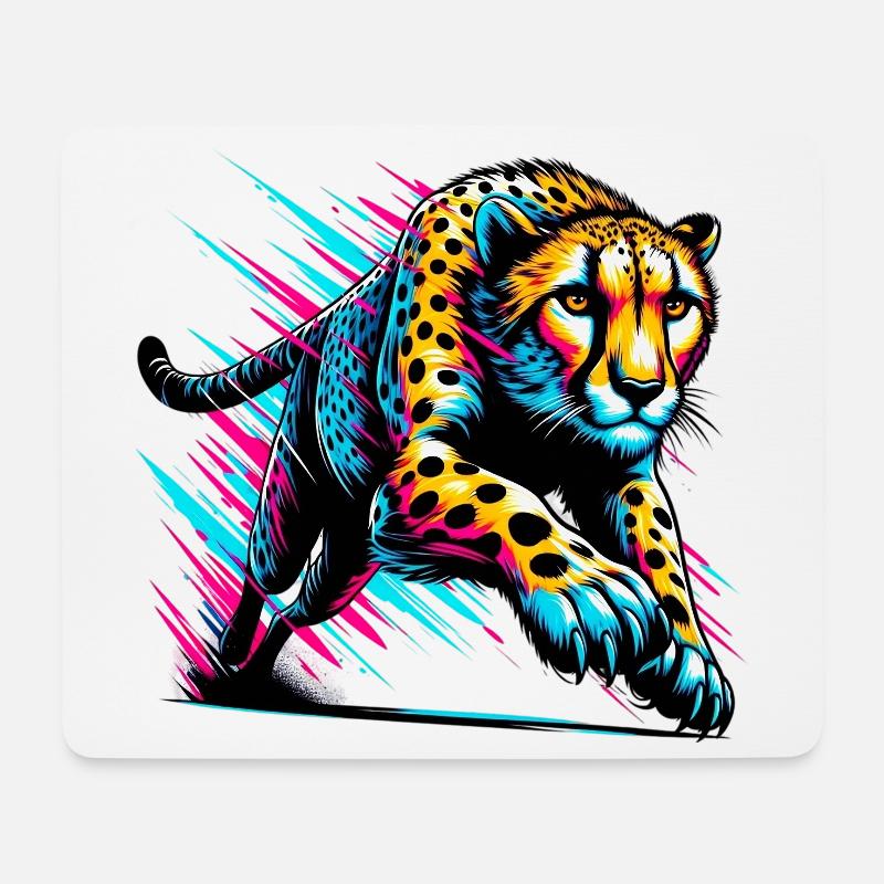 Guépard - Tapis de souris (format paysage) - blanc