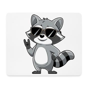 Raccoon with Rock Pose Raccoon Rock Music Musician - Mouse Pad (horizontal) - white - Front