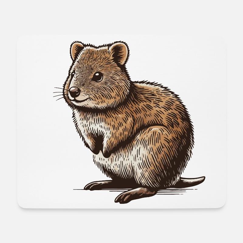 Quokka - Mousepad (Querformat) - Weiß