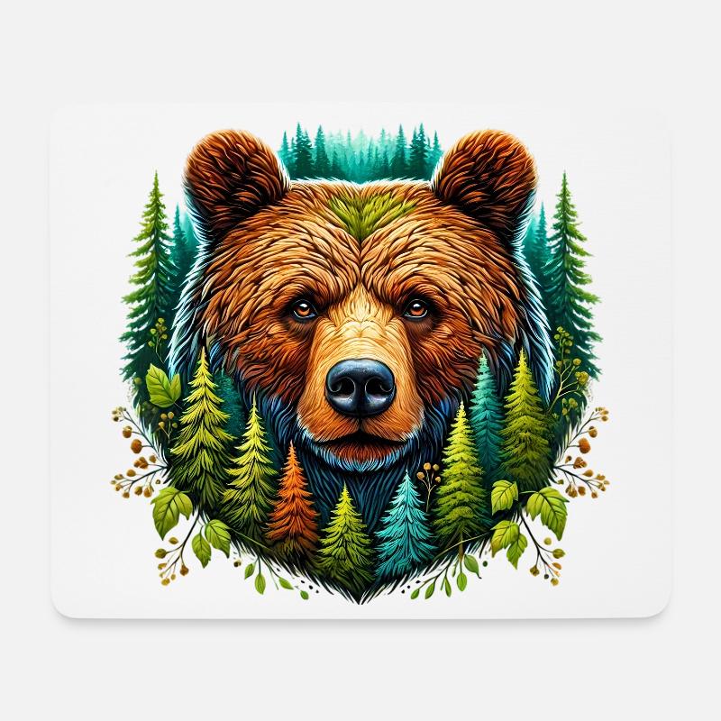 Ours - Tapis de souris (format paysage) - blanc