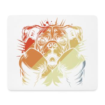 Boxe Chien Vintage - Tapis de souris (format paysage) - blanc - Devant