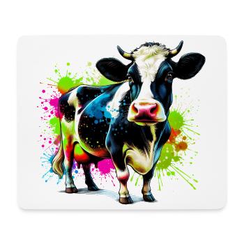 Kuh - Mousepad (Querformat) - Weiß - Vorne