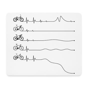 Minimal Bicycle Line Art on Black - Mouse Pad (horizontal) - white - Front