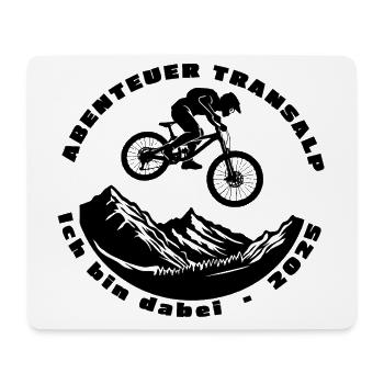 Abenteuer Transalp Fahrrad 2025 - Mousepad (Querformat) - Weiß - Vorne