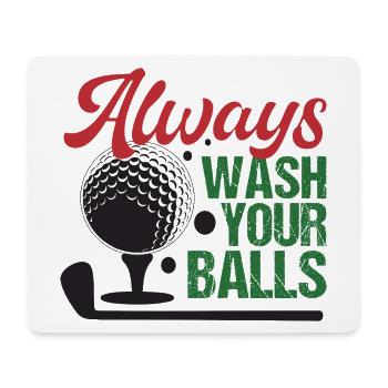 Golf - Waschen Sie immer Ihre Bälle - Mousepad (Querformat) - Weiß - Vorne