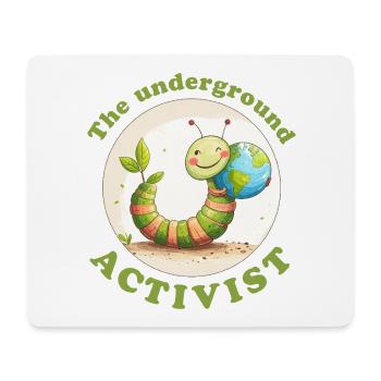 Regenwurm verteidigt die Erde - Mousepad (Querformat) - Weiß - Vorne