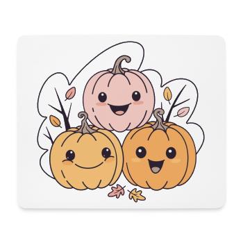Funny Kawaii Pumpkins Autumn - Mouse Pad (horizontal) - white - Front