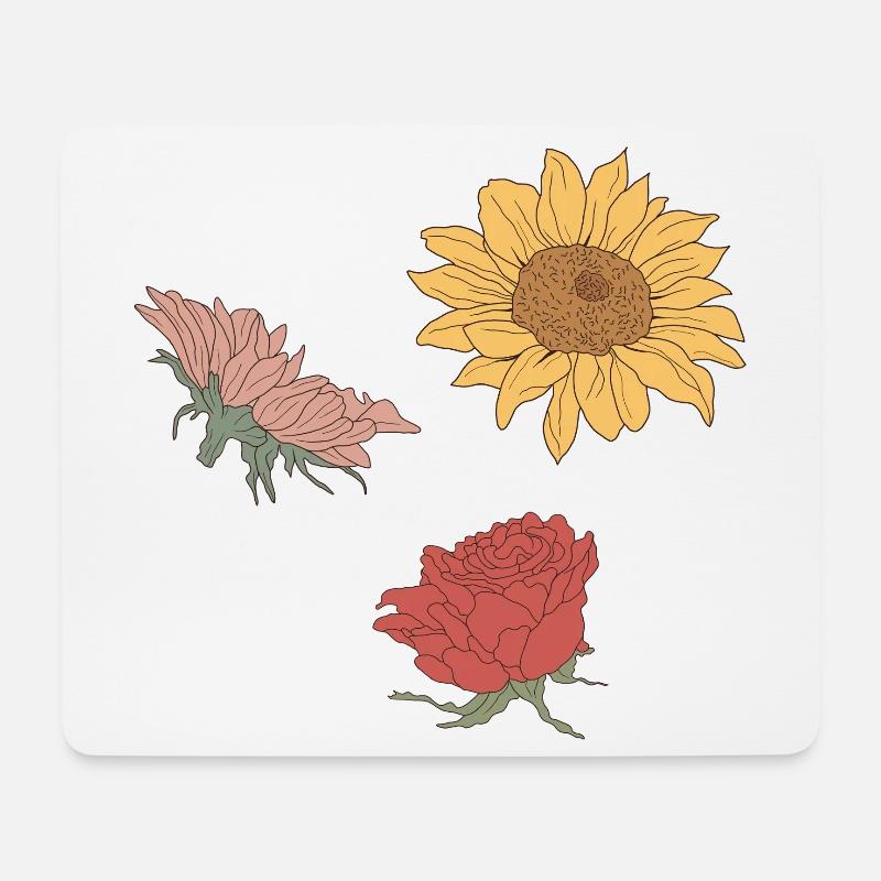 Blumen - Mousepad (Querformat) - Weiß