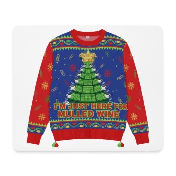 Hier wegen Glühwein - Mousepad (Querformat) - Weiß - Vorne