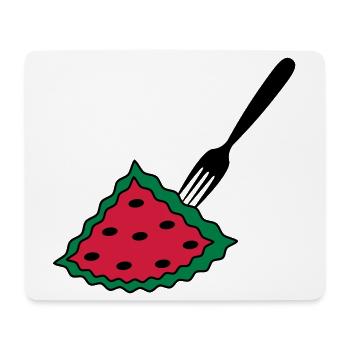 Melon with fork - Mouse Pad (horizontal) - white - Front