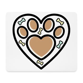 Amoureux des chiens Coeur de chiens - Tapis de souris (format paysage) - blanc - Devant