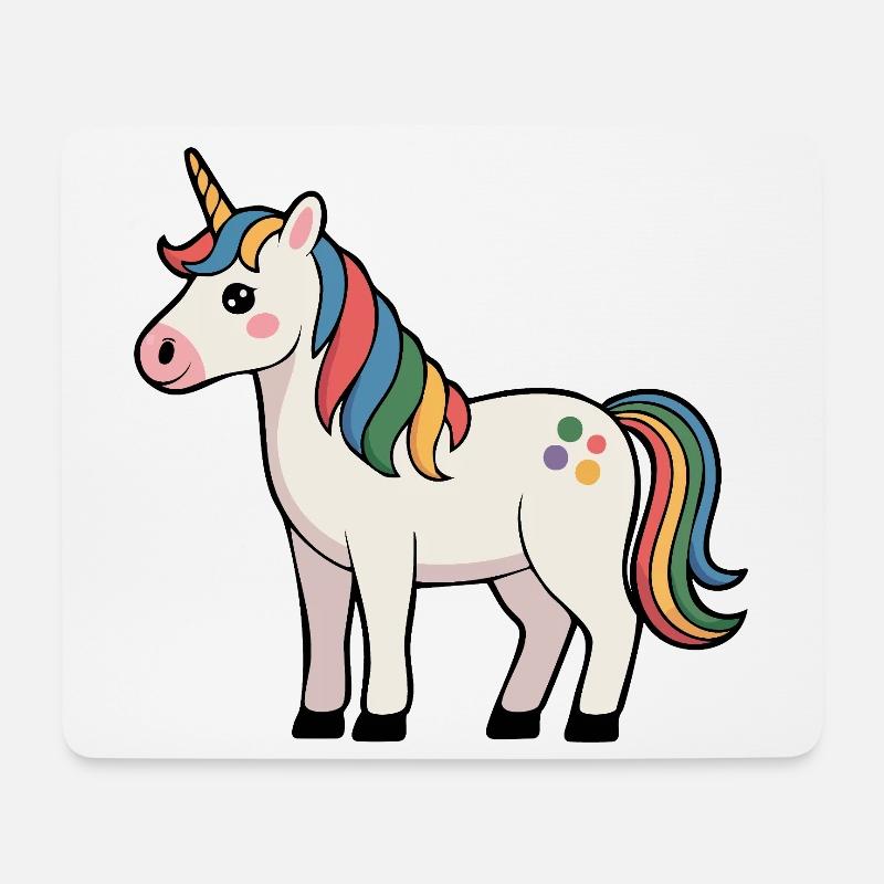 Einhorn - Mousepad (Querformat) - Weiß