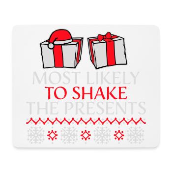 Le plus susceptible de secouer les cadeaux Noël Fun - Tapis de souris (format paysage) - blanc - Devant