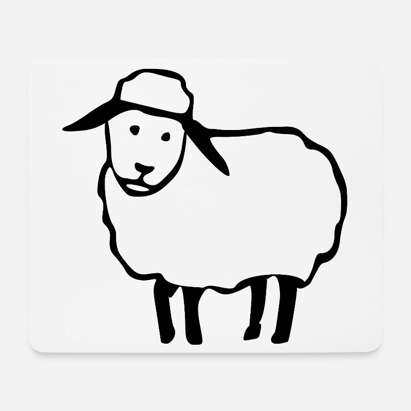 Schaf - Mousepad (Querformat) - Weiß