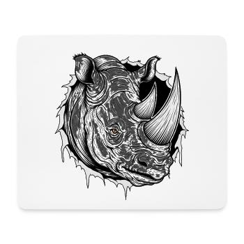 Strong Rhino in the Crack - Gothic Rhino Gift - Mouse Pad (horizontal) - white - Front