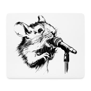 Souris chantante - Tapis de souris (format paysage) - blanc - Devant