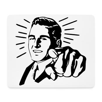 Pointing Man - Mouse Pad (horizontal) - white - Front