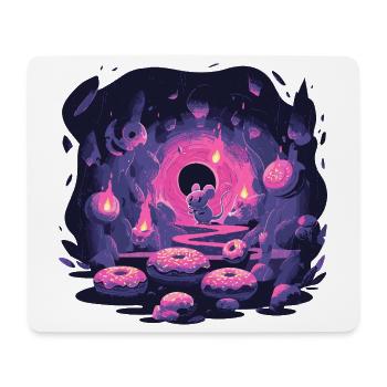 Grotte de souris néon avec beignets - Tapis de souris (format paysage) - blanc - Devant